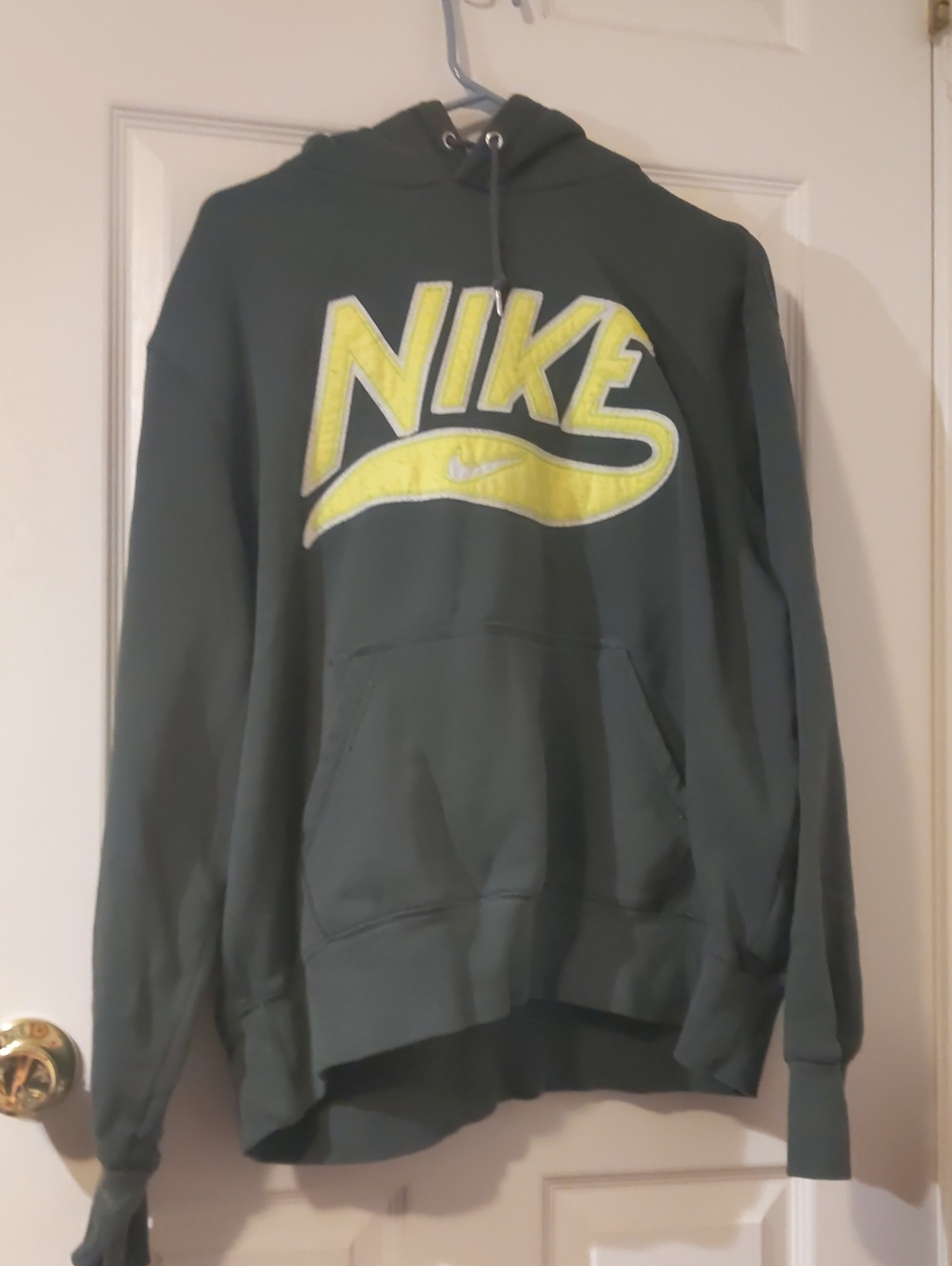 Nike Mens Size XL Soft Tennis Ball Swoosh Spellout Pullover Sweatshirt Hoodie